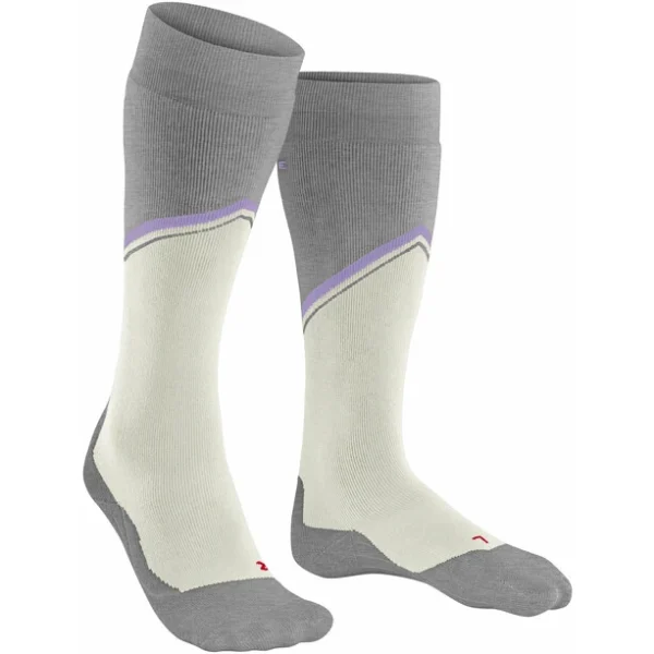 Falke SK2 Diagonal Chaussettes De Ski Femme, Blanc/gris REMISE allant jusqu. 1